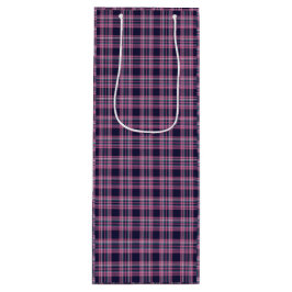 Midnight Plaid Wine Gift Bag