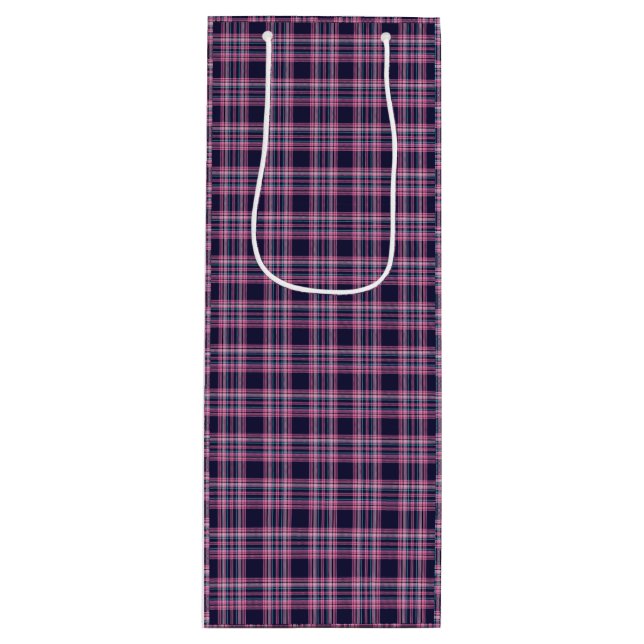 Midnight Plaid Wine Gift Bag (Framsidan)