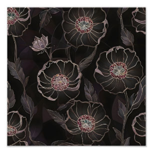 Midnight Poppy Elegans Fototryck
