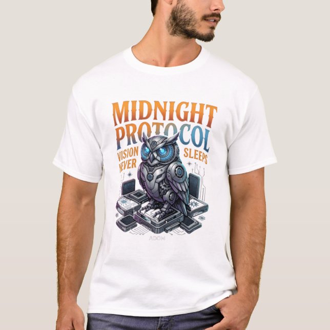 Midnight Protocol Vision Never Sleeps Cybernetic O T Shirt (Framsida)
