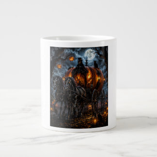 Midnight Pumpkin Vagn – Spöklik Halloween Åktur Jumbo Mugg