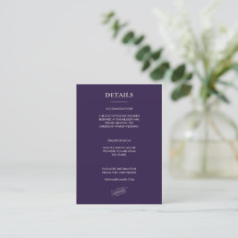 Midnight Purple Detaljer Botanisk Elegant Tilläggskort