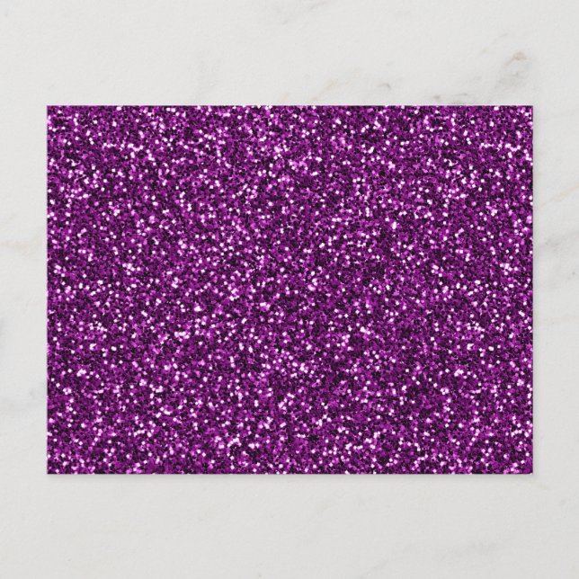 Midnight Purple Glitter Vykort (Framsida)