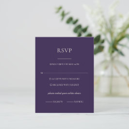 Midnight Purple Rsvp Minimal Botanisk Elegans OSA Kort