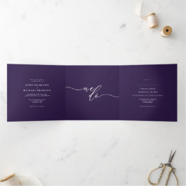 Midnight Purple Rsvp Minimalistisk Kalligrafi