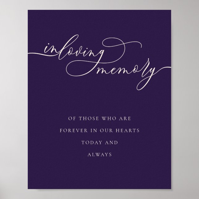 Midnight Purple Till minne av Elegant Poster (Framsidan)