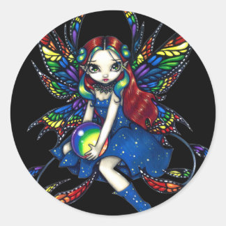 "Midnight Rainbow"-fästare Runt Klistermärke