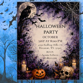 Midnight Raven Halloweenfest Inbjudningar