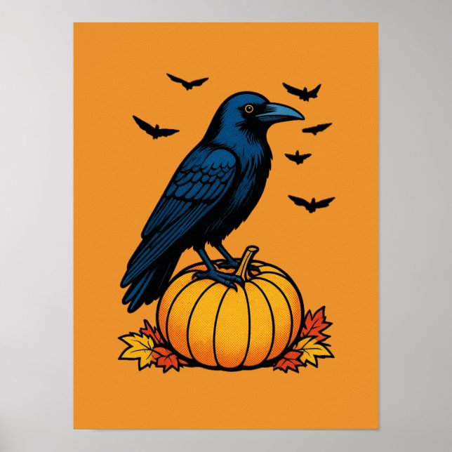 Midnight Raven och Autumn Pumpkin Poster (Framsidan)