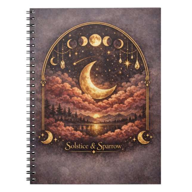 Midnight Reverie Celestial Notebook Anteckningsbok (Framsidan)