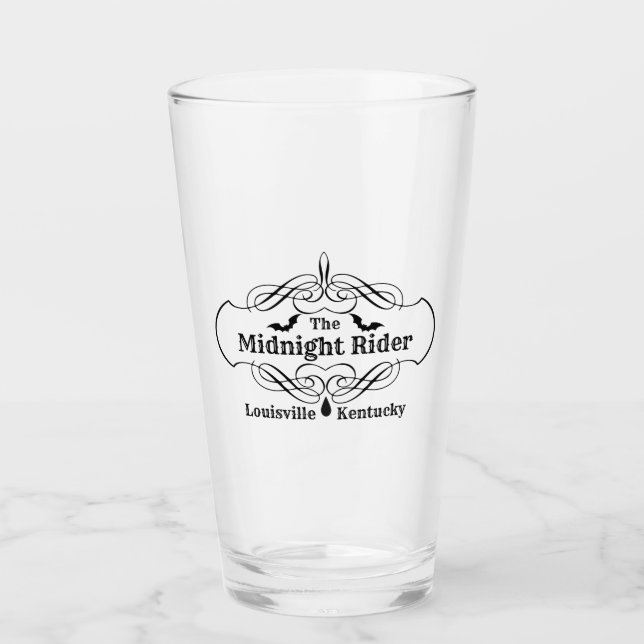Midnight Rider Logotyp Glass Kopp (Framsida)