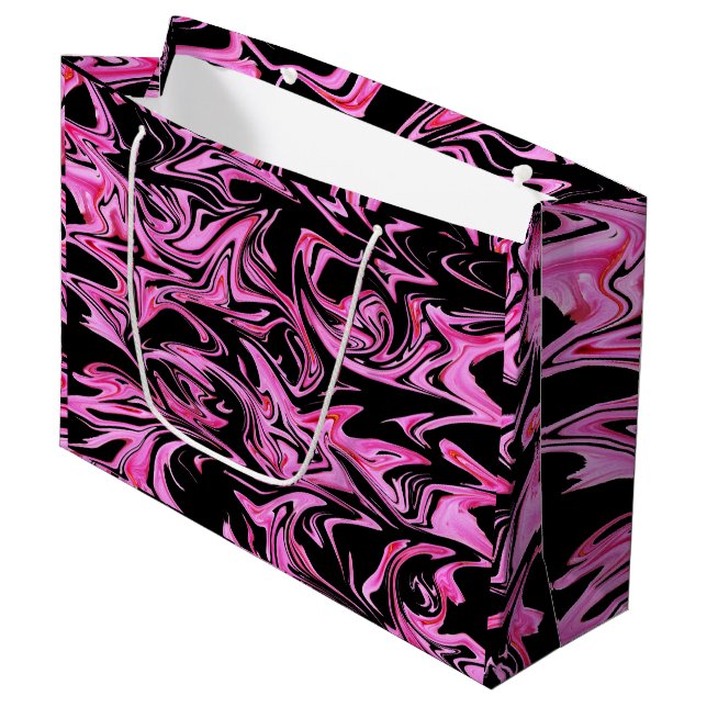 "Midnight Ro: The Rosa och svart Marble Fusion" (Framsidan Vinklad)