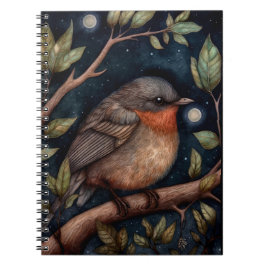 Midnight Robin Spiral Photo Notebook Anteckningsbok
