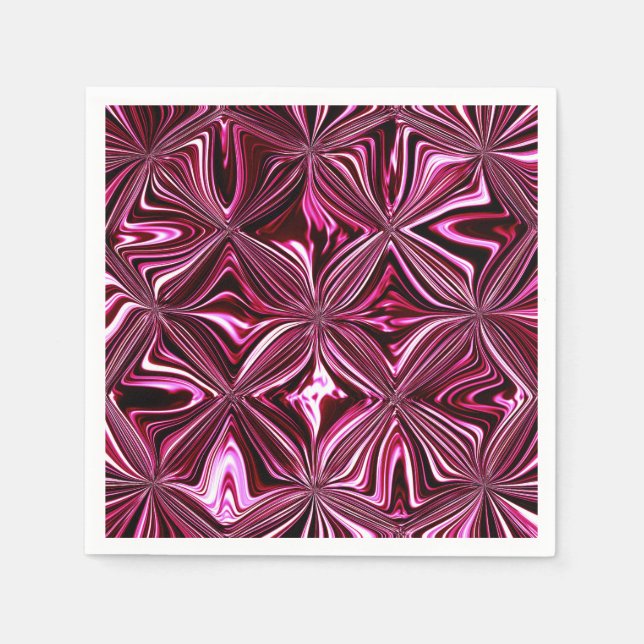 Midnight Rosa Marmor Geometriskt Mönster Pappersservett (Framsidan)