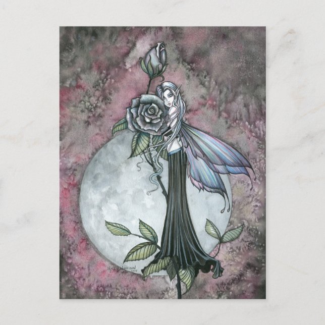Midnight Rose Fairy Postcard av Molly Harrison Vykort (Framsida)