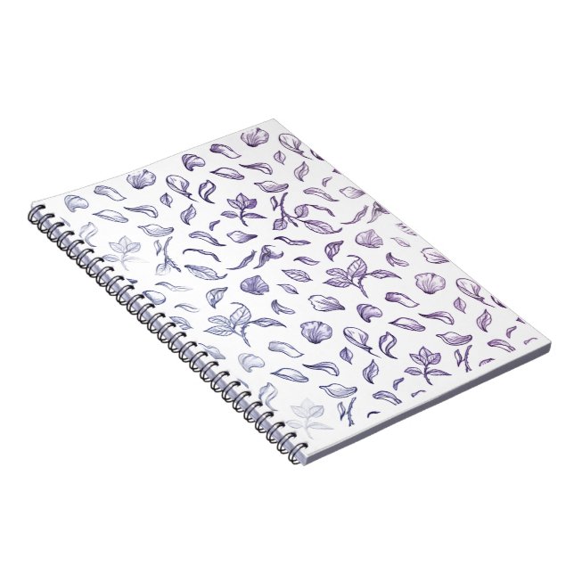 Midnight Rose Petals: Modern Line Art Notebook Anteckningsbok (Högra Sidan)