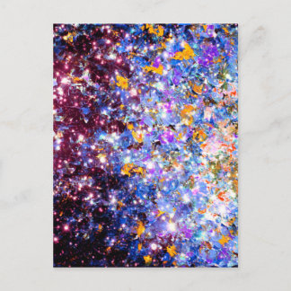 MIDNIGHT SERENADE Blue Lila Stars Gnistra Ombre Vykort