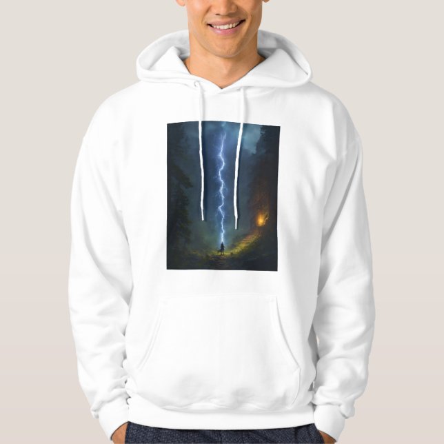 "Midnight Shadow Bolt Sorcery T-Shirt" Hoodie (Framsida)