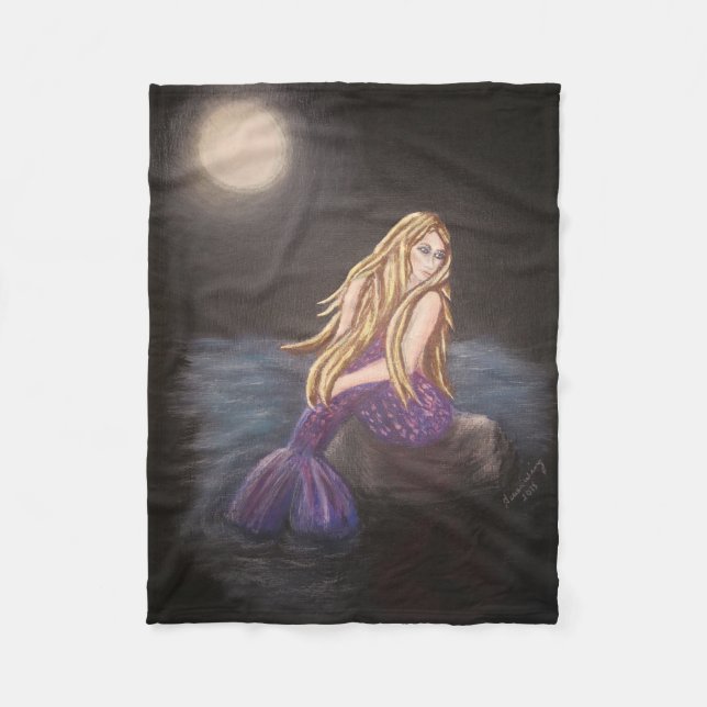 Midnight Sjöjungfru Fleece Blanket (Framsidan)