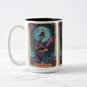 Midnight Skeleton Tarot Card Två-Tonad Mugg