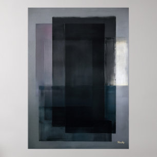 Midnight Slate Färg Fält Abstrakt Modern Vägg Poster