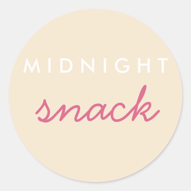 Midnight Snack Sticker Champagne  Runt Klistermärke (Framsida)