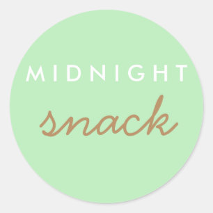 Midnight Snack Sticker Mint Grönt Brown Runt Klistermärke