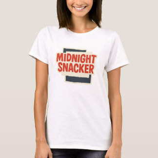 Midnight Snacker Retro Block Text Damtröja T Shirt