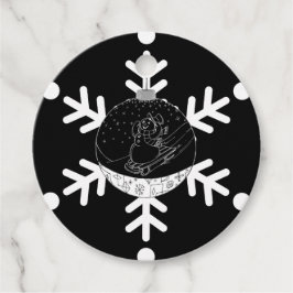 Midnight Snögubbe Gåvor Etiketter