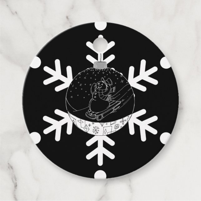 Midnight Snögubbe Gåvor Etiketter (Framsida)