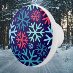 Midnight Snowfall Ceramic Knob Knopp