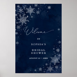 Midnight Snowflakes Bröllopsdusch Välkommen Poster