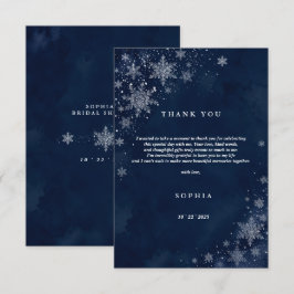 Midnight Snowflakes Vinter Bröllopsdusch Platt Tack Kort