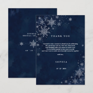 Midnight Snowflakes Vinter Bröllopsdusch Platt Tack Kort