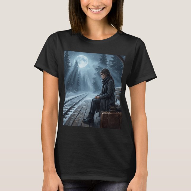Midnight Solitude Shirt–Dark Dream Aesthetic tee (Framsida)