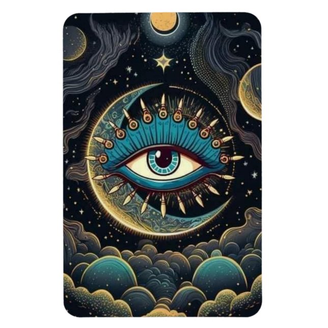 Midnight Starry Center Öga Magnet (Vertikal)