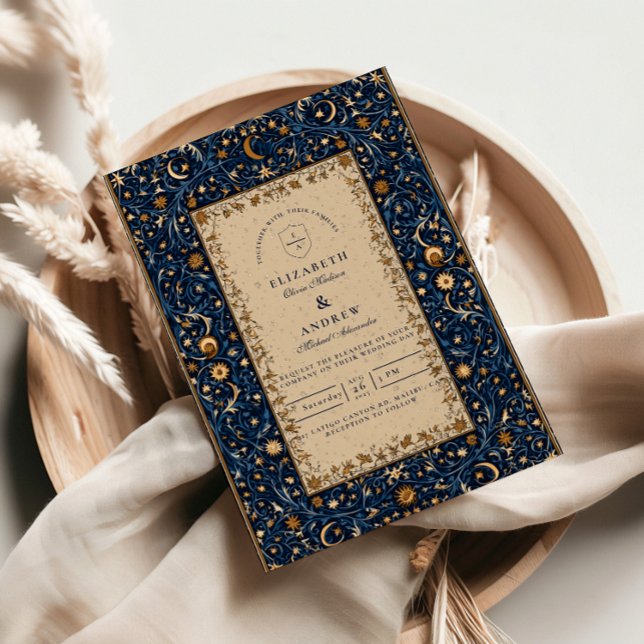 Midnight Stars Celestial Wedding Inbjudningar (Skapare uppladdad)