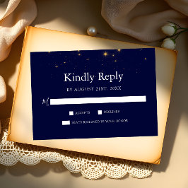 Midnight Stars Navy Blue Bröllop OSA Card