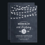 Midnight String Ljus 21:a födelsedagen Party Inbju Inbjudningar<br><div class="desc">Chicens moderna sommardesign i födelsedagsfest inbjudan med enkel elegant glödande sträng ljus som hänger över överkanten och en klassblandning av modernt och kalligrafiskt skript typsnitt på en utskriven bild av vattenfärgen struktur. En enkel och snyggt, perfekt till sommaren! Klicka på knappen CUSTOMIZE IT för att anpassa typsnitt, flytta texten och...</div>