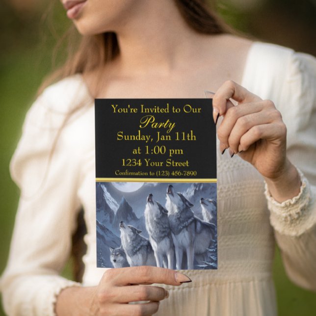 Midnight Summit Wolves Trio Inbjudningar (Skapare uppladdad)