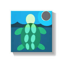Midnight swim sköldpadda på canvas