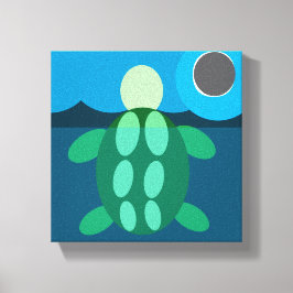 Midnight swim sköldpadda på canvas