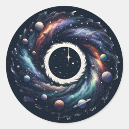 Midnight Swirl Galaxy Sticker Runt Klistermärke