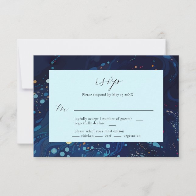 Midnight Swirls Bröllop OSA Card (Framsida)