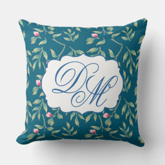 Midnight Teal Wedding Keepsake Throw Pillow Kudde