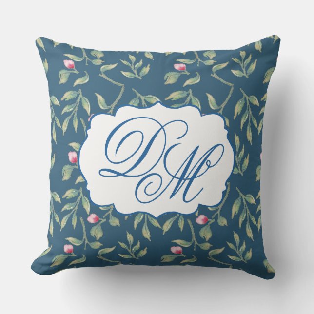 Midnight Teal Wedding Keepsake Throw Pillow Kudde (Framsida)