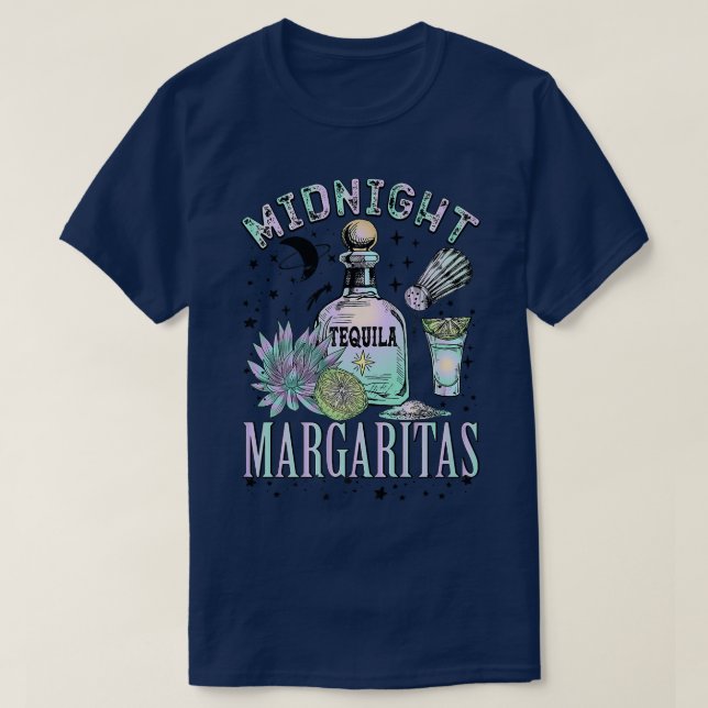 Midnight Tequila Margaritas Lime Tequila Drink Mag T Shirt (Design framsida)