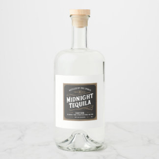 Midnight tequila spritflaskor etikett