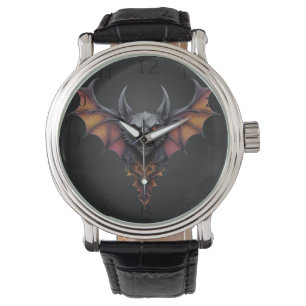 "Midnight Terror: Bläck Teckning i ett Scary Fladd Armbandsur