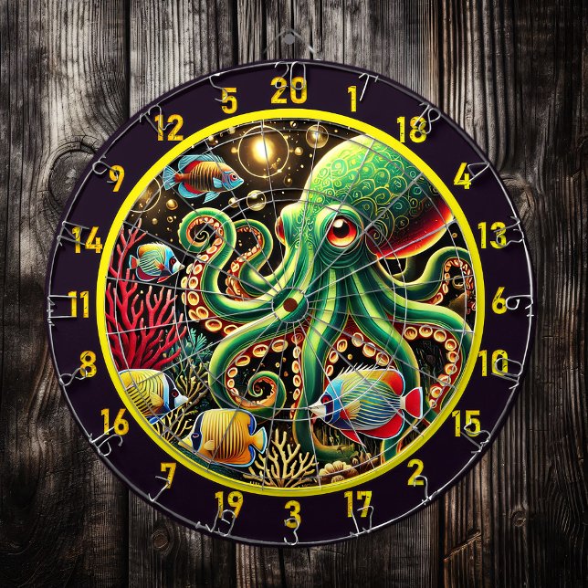 Midnight Tide Octopus Dartboard Darttavla (Skapare uppladdad)